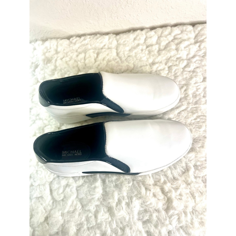 Michael Kors Brenden White Leather slip-on fashion sneakers women size 8M - Picture 4 of 9